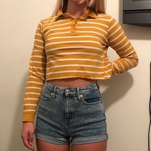 Yellow and white striped long sleeve